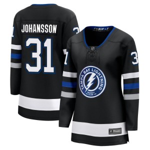 Jonas Johansson Women's Fanatics Branded Tampa Bay Lightning Premier Black Breakaway Alternate Jersey