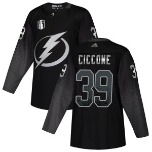 Enrico Ciccone Men's Adidas Tampa Bay Lightning Authentic Black Alternate 2022 Stanley Cup Final Jersey